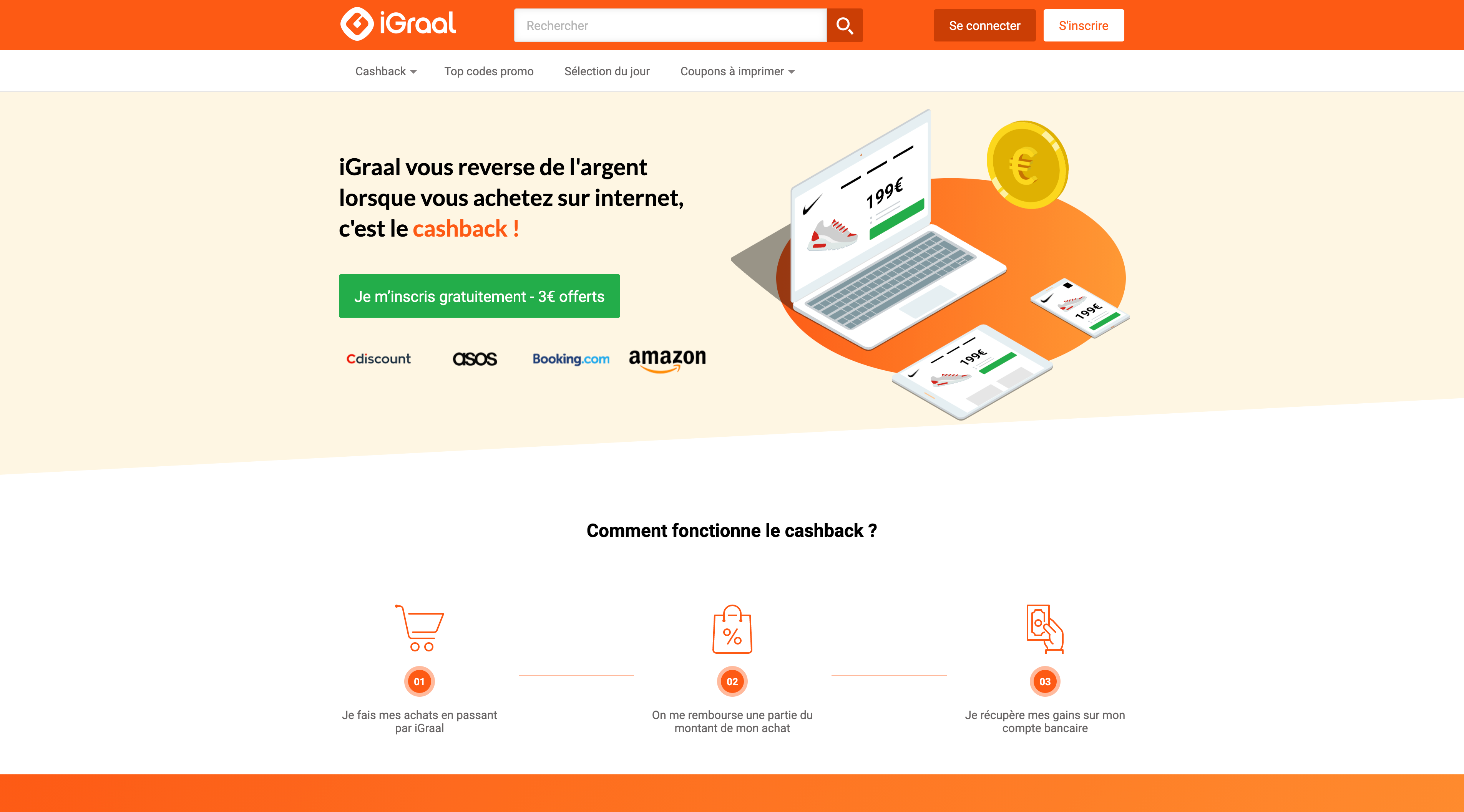 Cashback iGRAAL Gagnez argent en achetant sur Internet Soldes