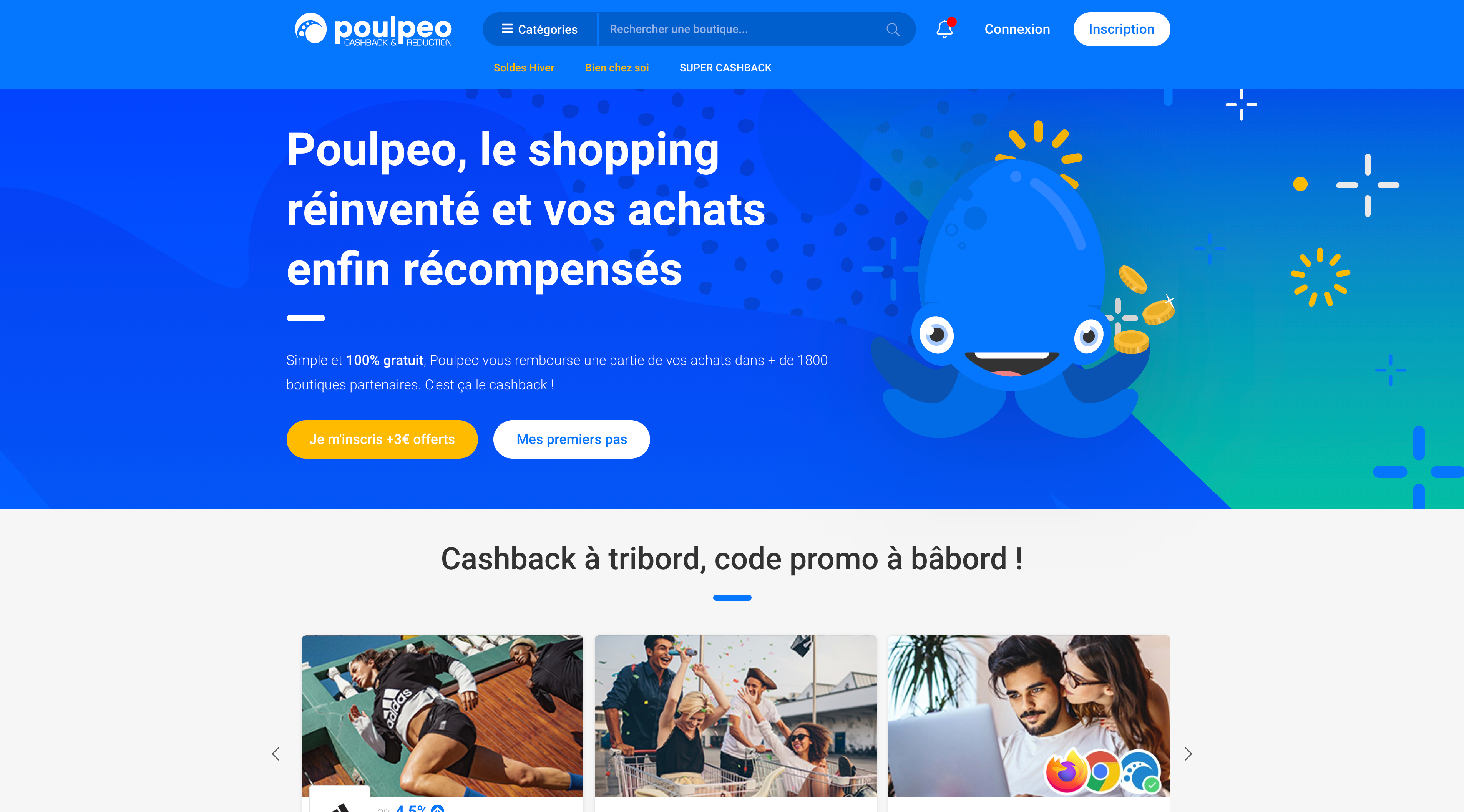 Cashback réductions codes promo Poulpeo