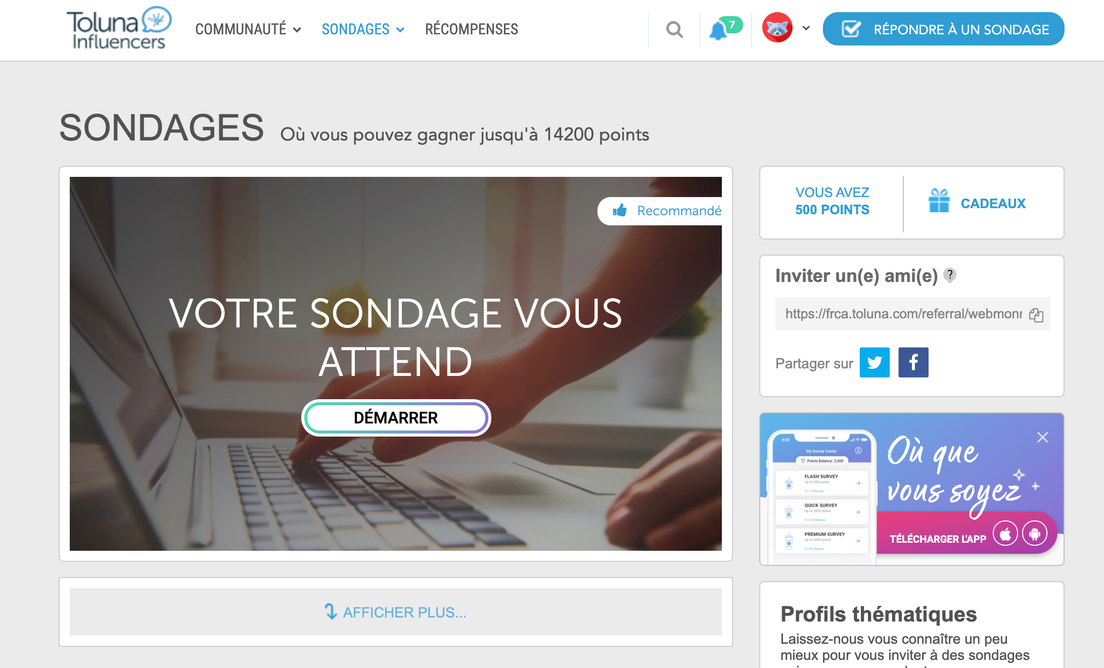 Mes sondages Toluna