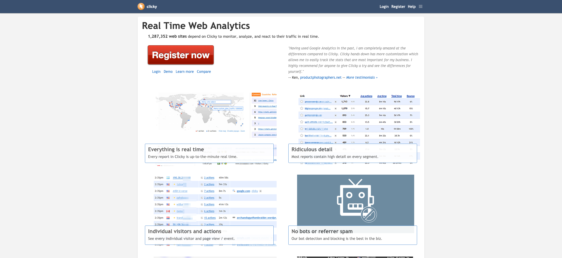 Web Analytics in Real Time Clicky