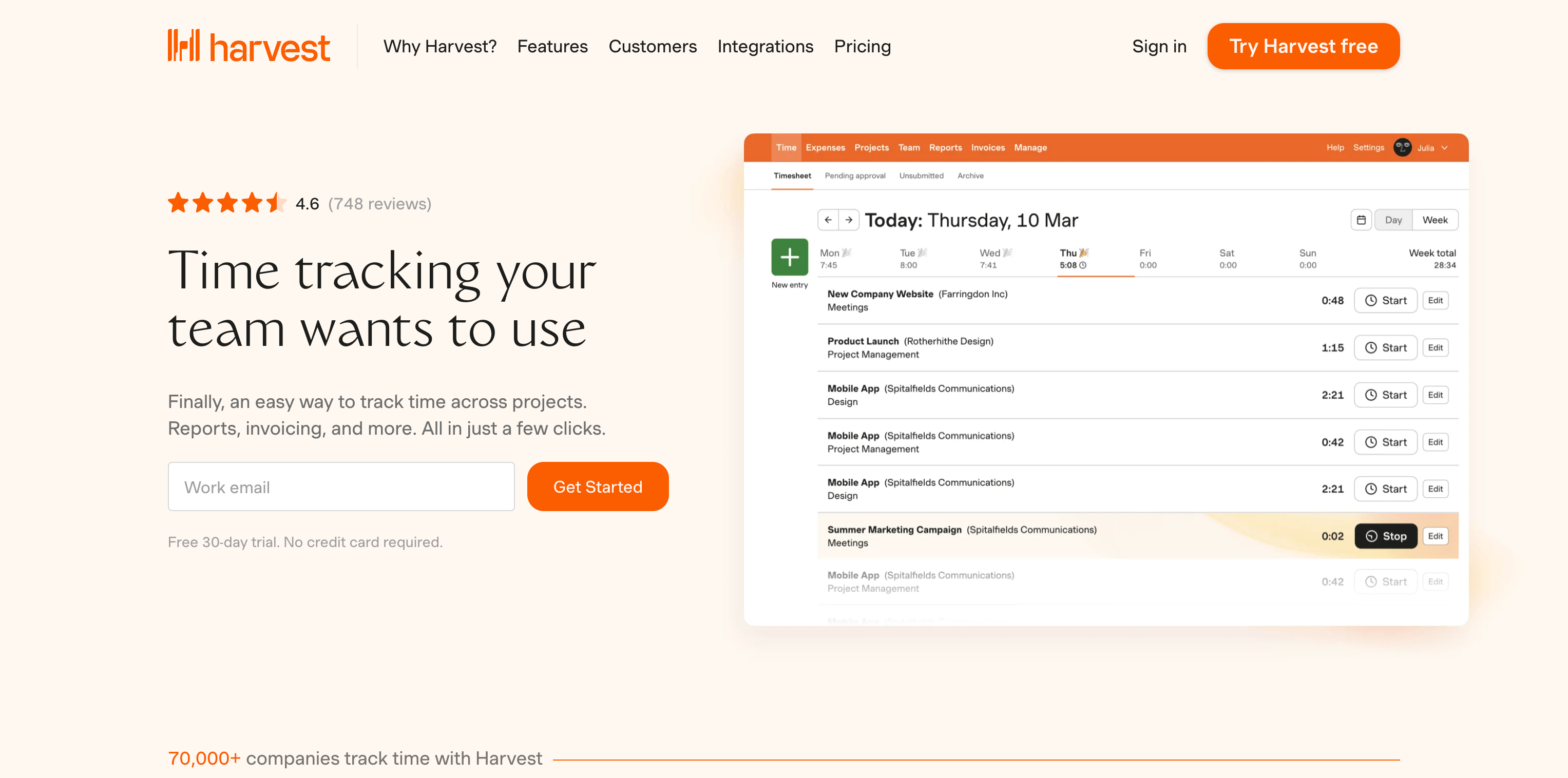 Time Tracking Software With Invoicing Harvest