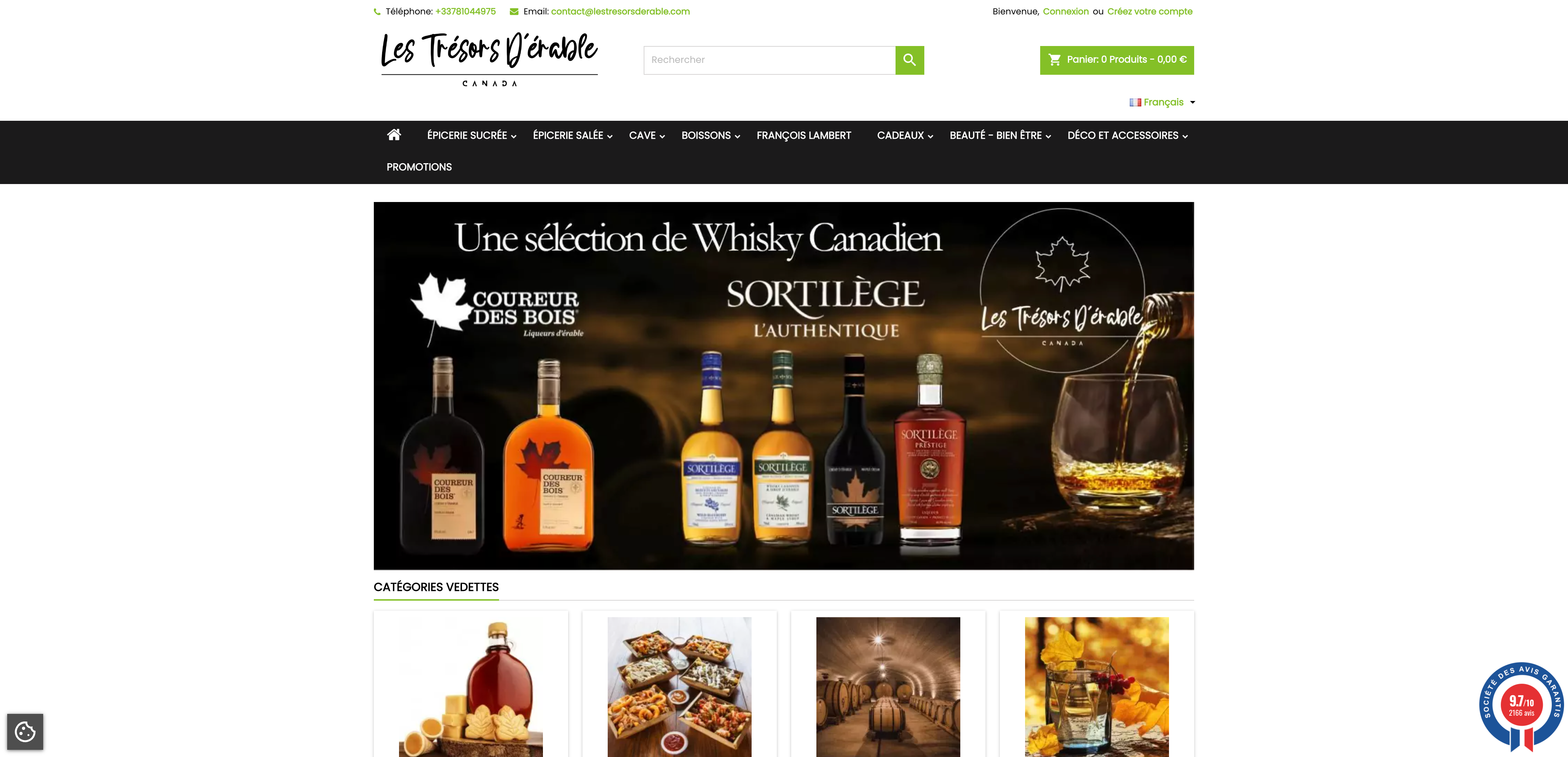 Epicerie quebecoise produit d erable whisky sortilege poutine