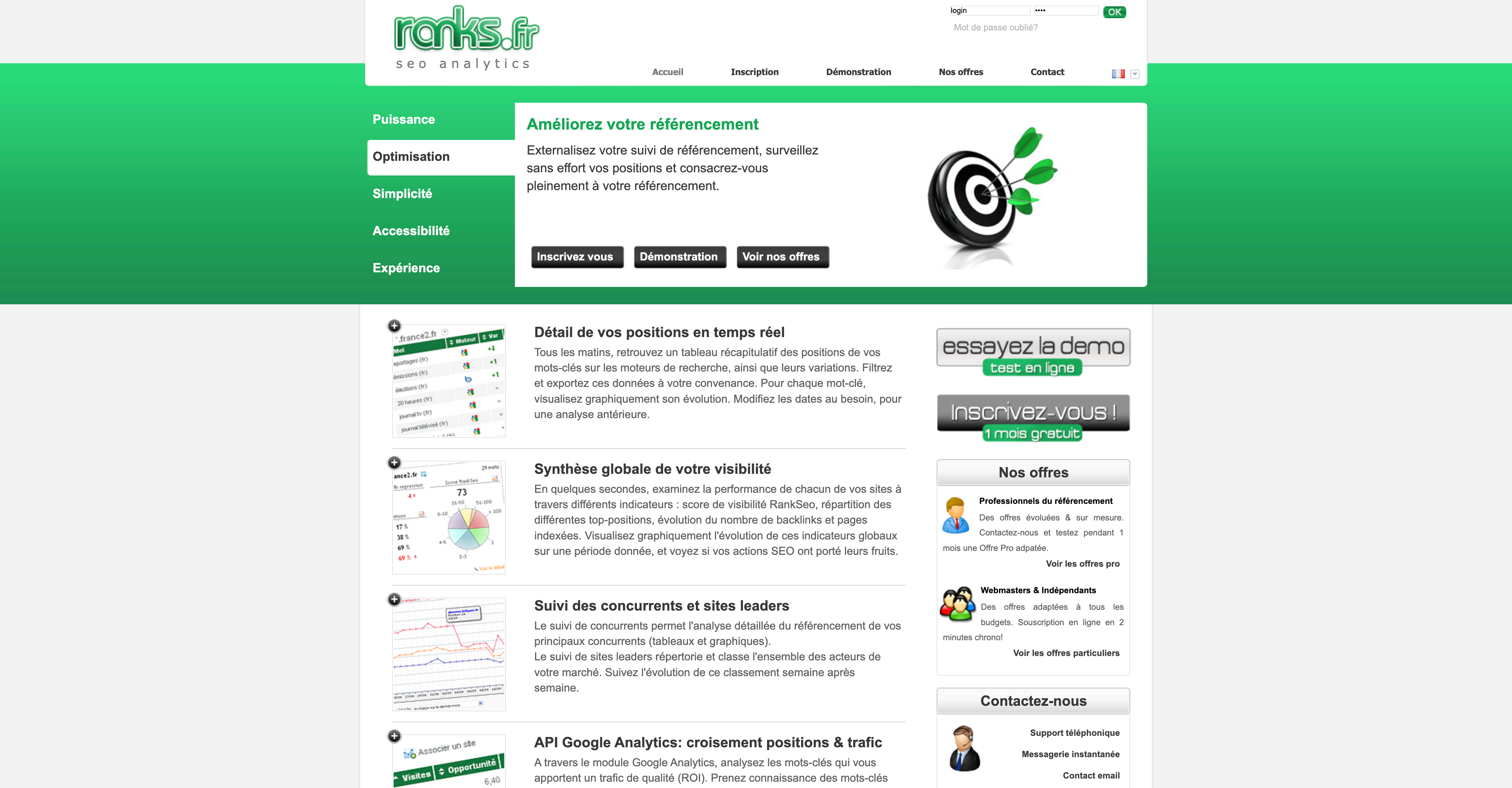 Logiciel referencement Google suivi positions analyses Ranks fr