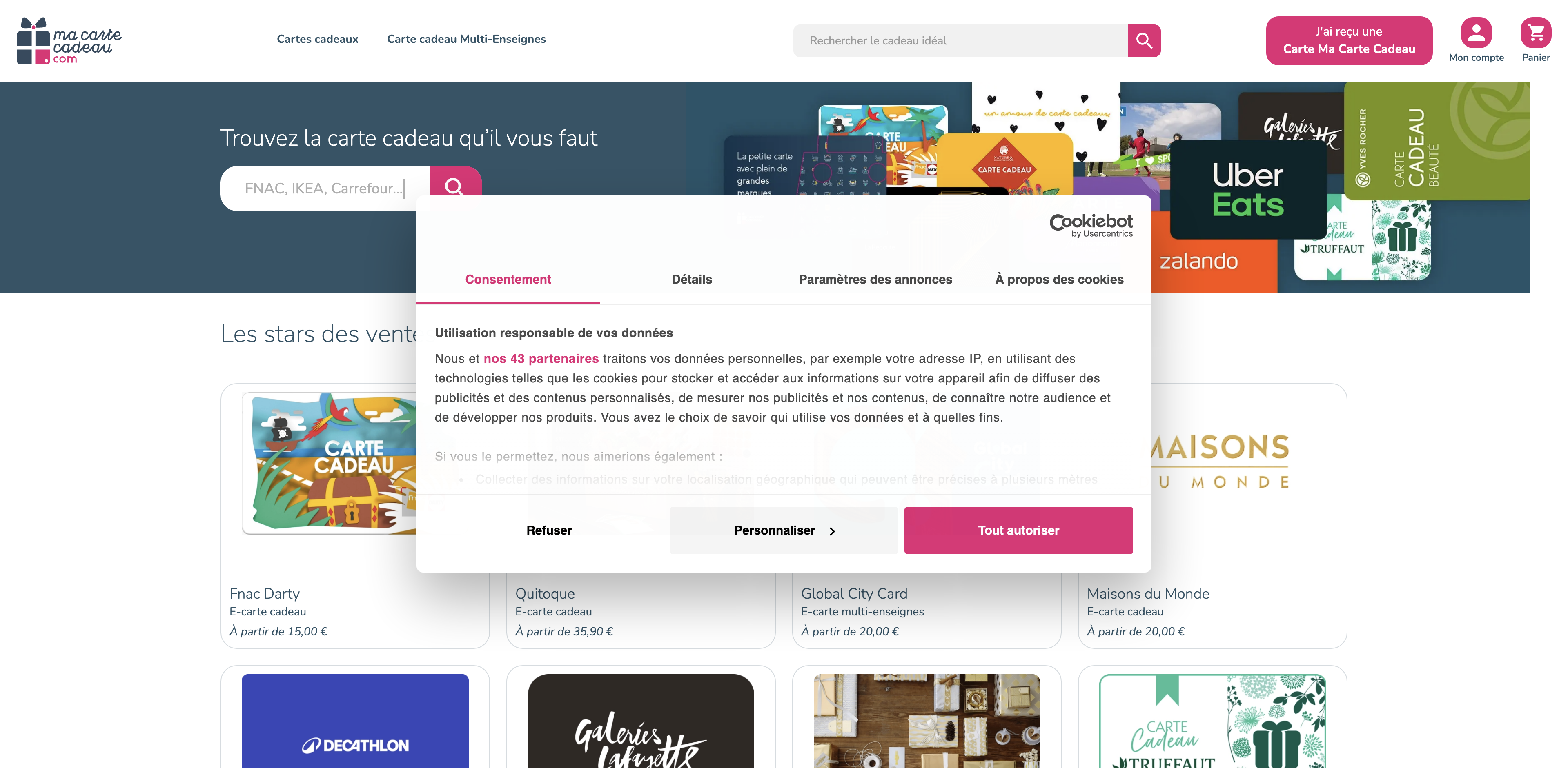 Ma carte cadeau.com avis